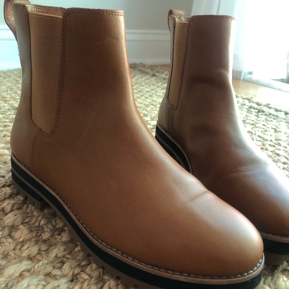 Madewell Tan Leather Ankle Boots